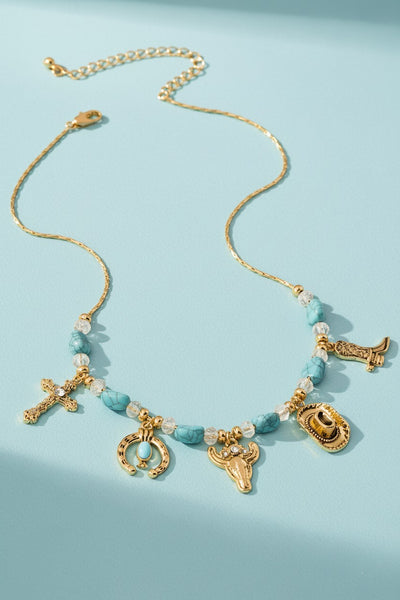 Turquoise Trails Charm Necklace
