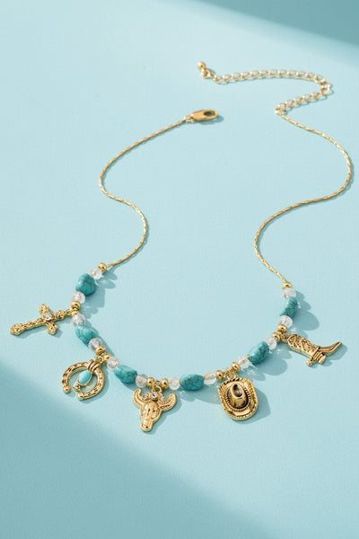 Turquoise Trails Charm Necklace