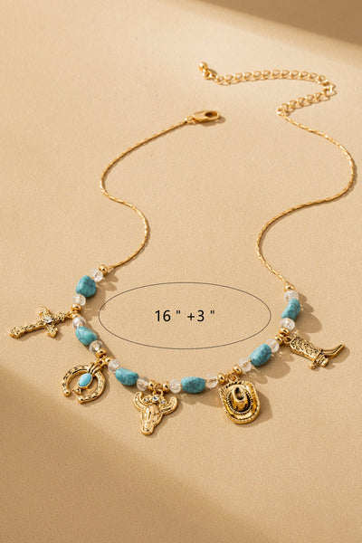 Turquoise Trails Charm Necklace
