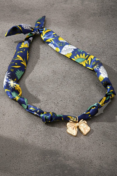 Midnight Bloom Bow Choker