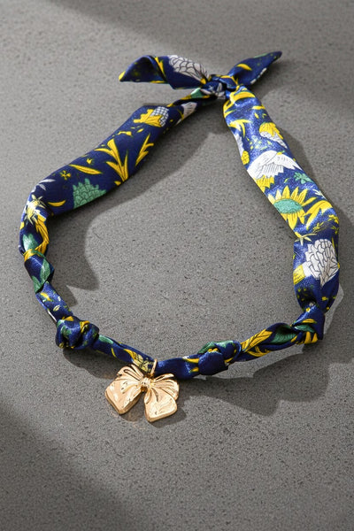 Midnight Bloom Bow Choker
