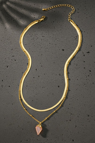 Blush Aura Layered Gold Necklace