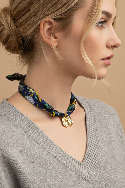 Midnight Bloom Bow Choker