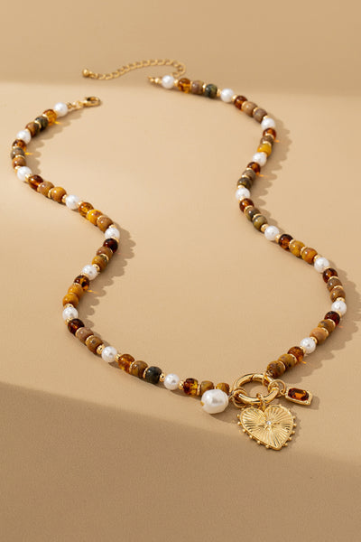 Amber Pearl Haven Charm Necklace