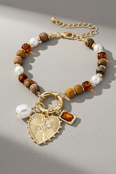 Amber Whisper Heart Bracelet