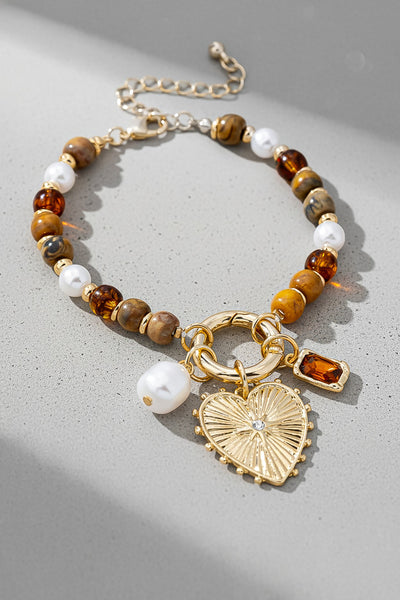 Amber Whisper Heart Bracelet