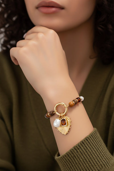 Amber Whisper Heart Bracelet