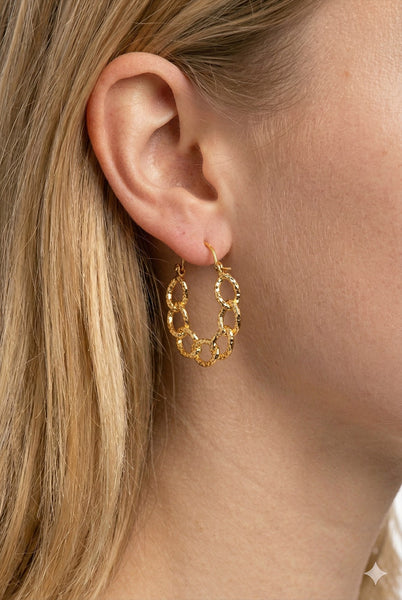 Gilded Link Luxe Hoops