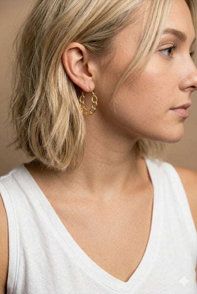 Gilded Link Luxe Hoops