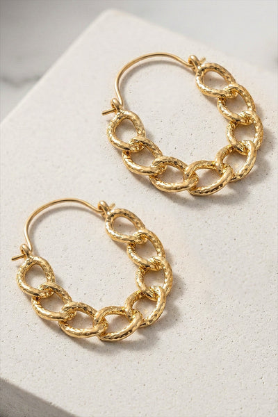 Gilded Link Luxe Hoops