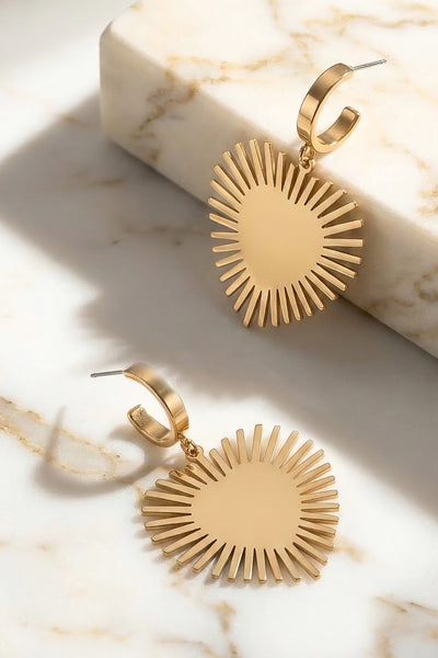Golden Halo Sunburst Earrings