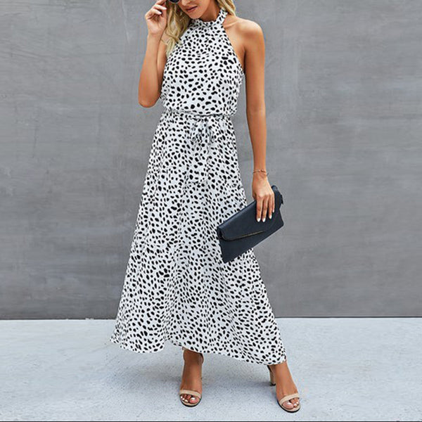 Midnight Safari Halter Maxi Dress