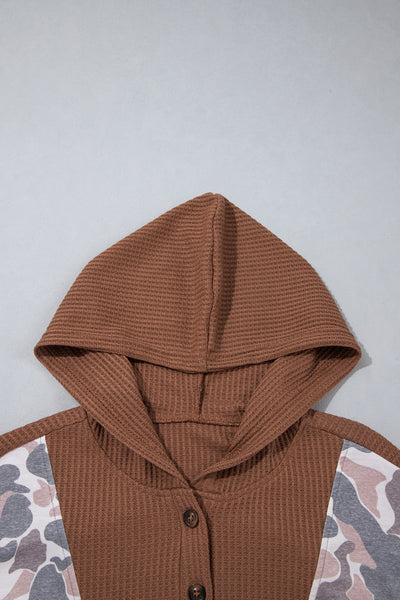 Camo Cabin Waffle-Trim Hoodie — supplier product-only image