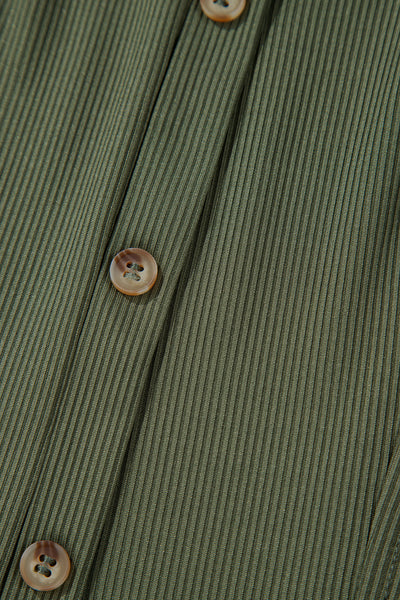 Evergreen Charm Ribbed Dress