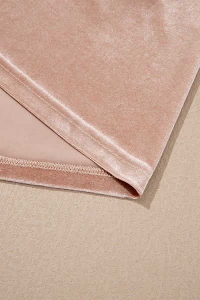 French Beige Embroidered Velvet Dress — supplier product-only image
