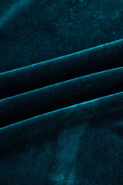 Teal Keyhole Velvet Mini Dress — supplier product-only image