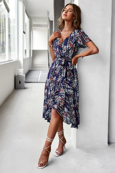 Blossom Breeze Wrap Midi Dress