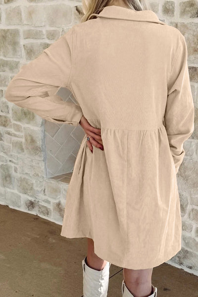 Sandstone Stroll Corduroy Dress