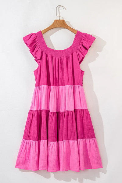 Vivid Tiered Ruffle Mini Dress