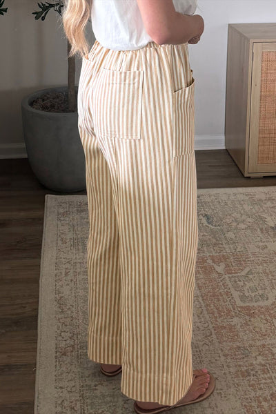 Apricot Stripe Drawstring Pants — supplier additional