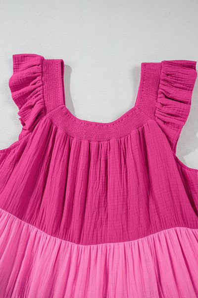 Vivid Tiered Ruffle Mini Dress