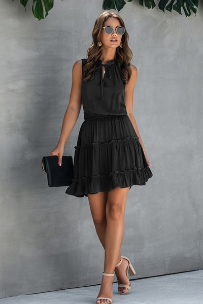 Tiered Charm Tie-Front Dress