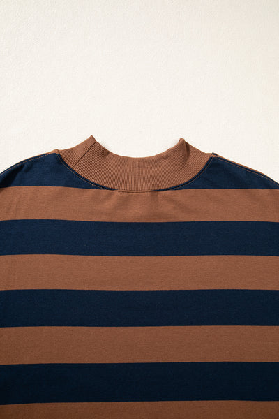 Latte Lane Striped Mock-Neck Sweatshirt — supplier product-only image