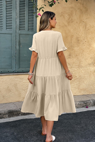 Sunset Stroll Tiered Midi Dress