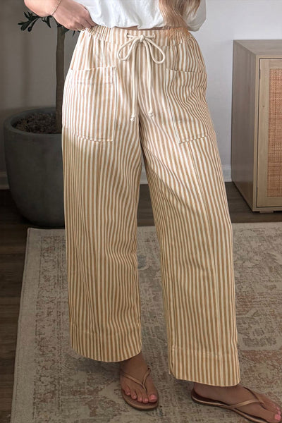 Apricot Stripe Drawstring Pants — supplier additional
