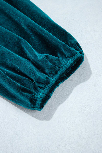 Teal Keyhole Velvet Mini Dress — supplier product-only image