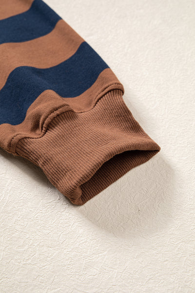 Latte Lane Striped Mock-Neck Sweatshirt — supplier product-only image