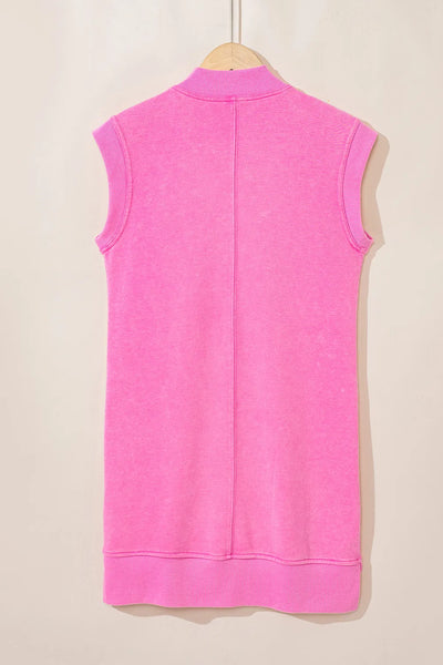 Pink Lemonade Quarter-Zip Sweatshirt Dress