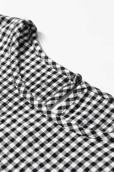 Midnight Plaid Shirred Blouse ? supplier product image
