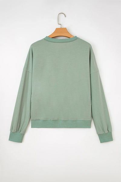 Sage Petal Appliqué Sweatshirt