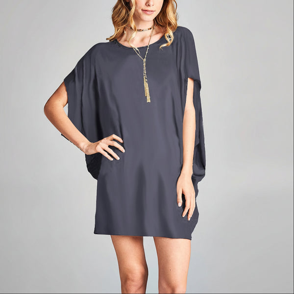 Oversize Stripe Cap Sleeve Dress