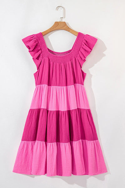 Vivid Tiered Ruffle Mini Dress