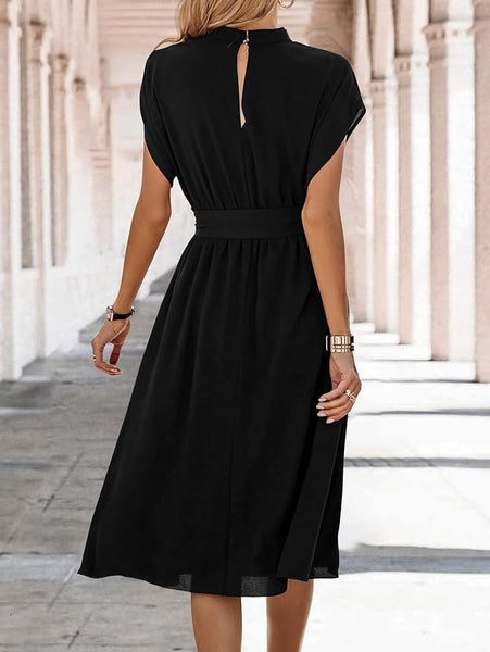 Midnight Muse Mock Neck Midi Dress