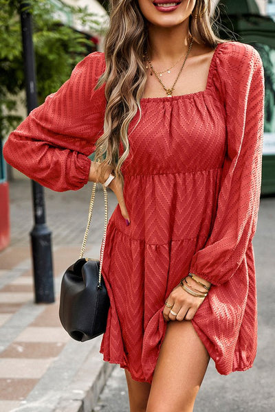 Ember Bloom Textured Babydoll Dress