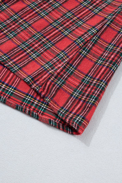 Red Plaid Lace-Trim Mini Dress — supplier product-only image