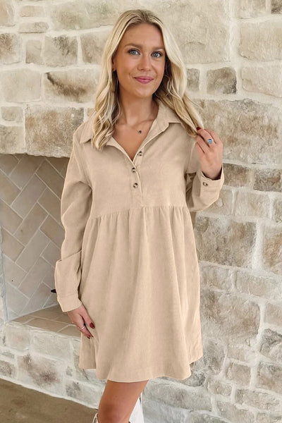 Sandstone Stroll Corduroy Dress