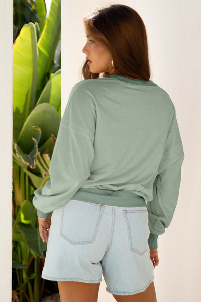 Sage Petal Appliqué Sweatshirt