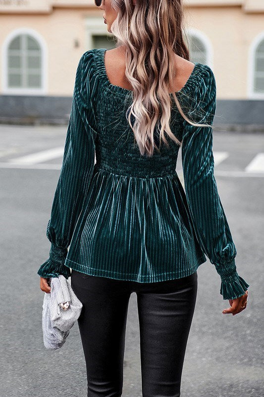Love Kuza Velvet Peplum Top – Love, Kuza