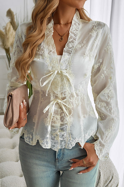 Ruffled Romance Lace Blouse