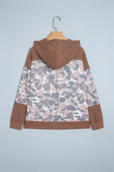Camo Cabin Waffle-Trim Hoodie — supplier product-only image