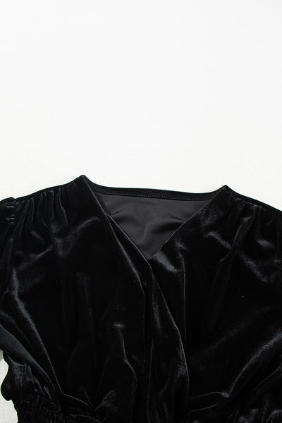 Midnight Velvet Wrap Mini Dress — supplier product image