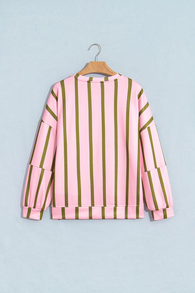 Meadowline Stripe Relaxed Sweatshirt — supplier product-only image