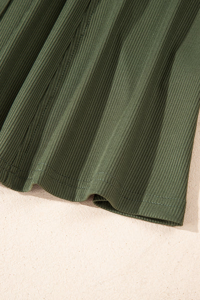 Evergreen Charm Ribbed Dress