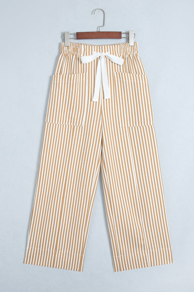 Apricot Stripe Drawstring Pants — supplier additional