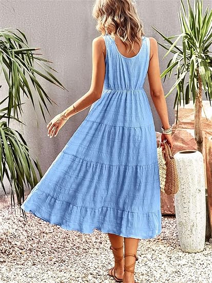 Sunlit Serenity Textured Maxi Dress