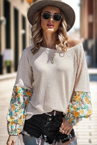 Contrast Sleeve Loose Fit Top